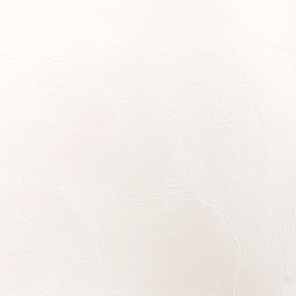 Tub Chair with Footstool White Faux Leather