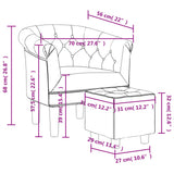 Tub Chair with Footstool White Faux Leather - Low Angle
