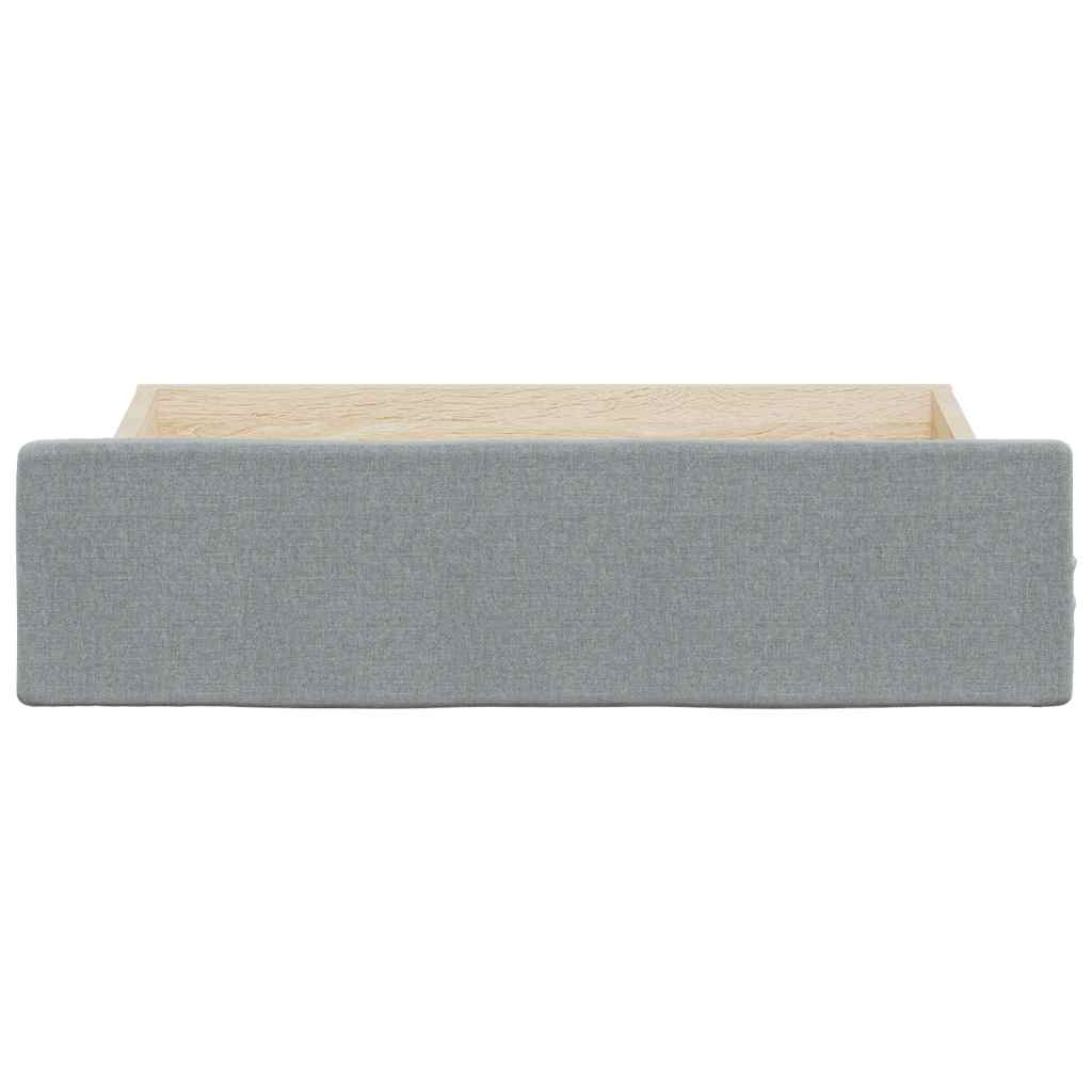 Bed Drawers 2 pcs Light Grey Engineered Wood and Fabric