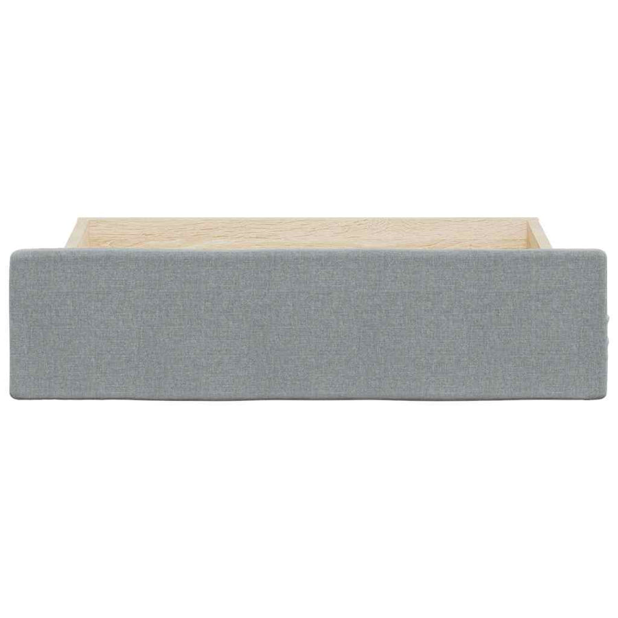 Bed Drawers 2 pcs Light Grey Engineered Wood and Fabric
