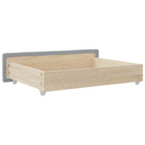 Bed Drawers 2 pcs Light Grey Engineered Wood and Fabric - Rear View