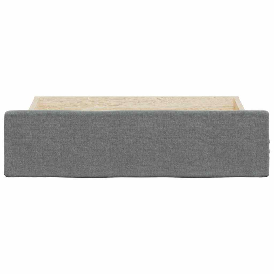 Bed Drawers 2 pcs Dark Grey Engineered Wood and Fabric