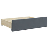 Bed Drawers 2 pcs Dark Grey Engineered Wood and Velvet - Side View
