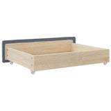 Bed Drawers 2 pcs Dark Grey Engineered Wood and Velvet - Rear View