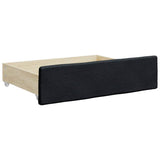 Bed Drawers 2 pcs Black Engineered Wood and Faux Leather - Side View
