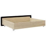 Bed Drawers 2 pcs Black Engineered Wood and Faux Leather - Rear View