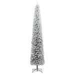 Slim Christmas Tree with Stand and Flocked Snow 270 cm PVC