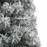 Slim Christmas Tree with Stand and Flocked Snow 270 cm PVC - Top-Down View