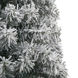 Slim Christmas Tree with Stand and Flocked Snow 300 cm PVC - Top-Down View
