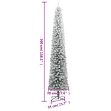 Slim Christmas Tree with Stand and Flocked Snow 300 cm PVC - Close-Up Angle