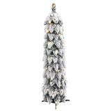 Artificial Pre-lit Christmas Tree with 30 LEDs and Flocked Snow 60 cm - Side View