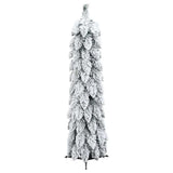Artificial Pre-lit Christmas Tree with 30 LEDs and Flocked Snow 60 cm - Top-Down View