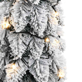 Artificial Pre-lit Christmas Tree with 30 LEDs and Flocked Snow 60 cm - Close-Up Angle