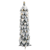 Artificial Pre-lit Christmas Tree with 45 LEDs and Flocked Snow 90 cm - Side View