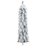 Artificial Pre-lit Christmas Tree with 45 LEDs and Flocked Snow 90 cm - Top-Down View