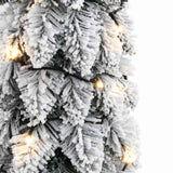 Artificial Pre-lit Christmas Tree with 45 LEDs and Flocked Snow 90 cm - Close-Up Angle