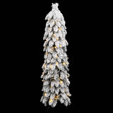 Artificial Pre-lit Christmas Tree with 60 LEDs and Flocked Snow 120 cm - Front View