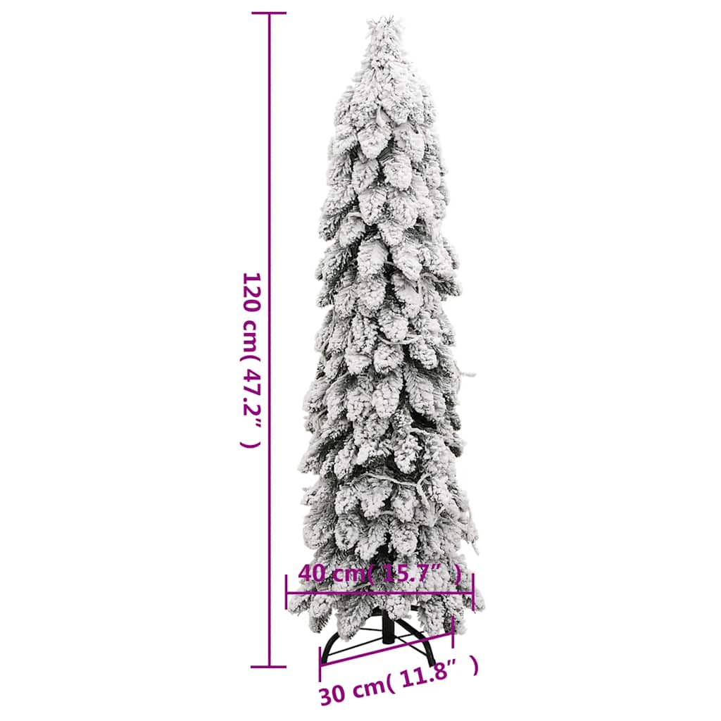Artificial Pre-lit Christmas Tree with 60 LEDs and Flocked Snow 120 cm