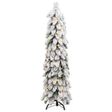 Artificial Pre-lit Christmas Tree with 60 LEDs and Flocked Snow 120 cm - Side View