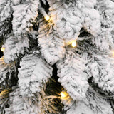 Artificial Pre-lit Christmas Tree with 60 LEDs and Flocked Snow 120 cm - Close-Up Angle