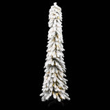 Artificial Pre-lit Christmas Tree with 100 LEDs and Flocked Snow 180 cm - Front View