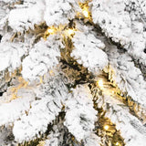 Artificial Pre-lit Christmas Tree with 100 LEDs and Flocked Snow 180 cm - Close-Up Angle