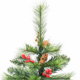 Artificial Hinged Christmas Tree with Cones and Berries 120 cm - Top-Down View