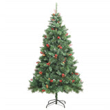 Artificial Hinged Christmas Tree with Cones and Berries 180 cm - Front View