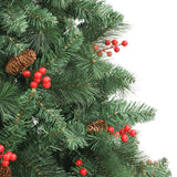 Artificial Hinged Christmas Tree with Cones and Berries 180 cm - 45-Degree Angle