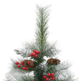 Artificial Hinged Christmas Tree with Cones and Berries 120 cm - Top-Down View