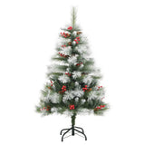 Artificial Hinged Christmas Tree with Cones and Berries 150 cm - Front View