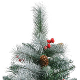 Artificial Hinged Christmas Tree with Cones and Berries 180 cm - Top-Down View