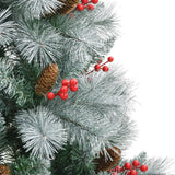 Artificial Hinged Christmas Tree with Cones and Berries 180 cm - 45-Degree Angle