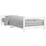 Kids Bed Frame White 90x190 cm Solid Wood Pine - Front View
