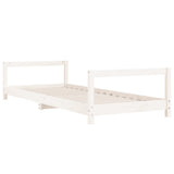 Kids Bed Frame White 90x190 cm Solid Wood Pine - Side View
