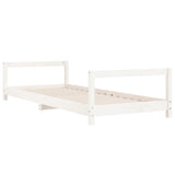 Kids Bed Frame White 90x190 cm Solid Wood Pine - Rear View