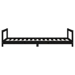 Kids Bed Frame Black 90x190 cm Solid Wood Pine