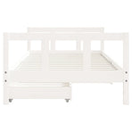 Kids Bed Frame with Drawers White 90x190 cm Solid Wood Pine, image 5