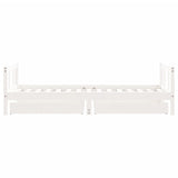 Kids Bed Frame with Drawers White 90x190 cm Solid Wood Pine - Rear View