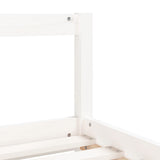 Kids Bed Frame with Drawers White 90x190 cm Solid Wood Pine - Low Angle
