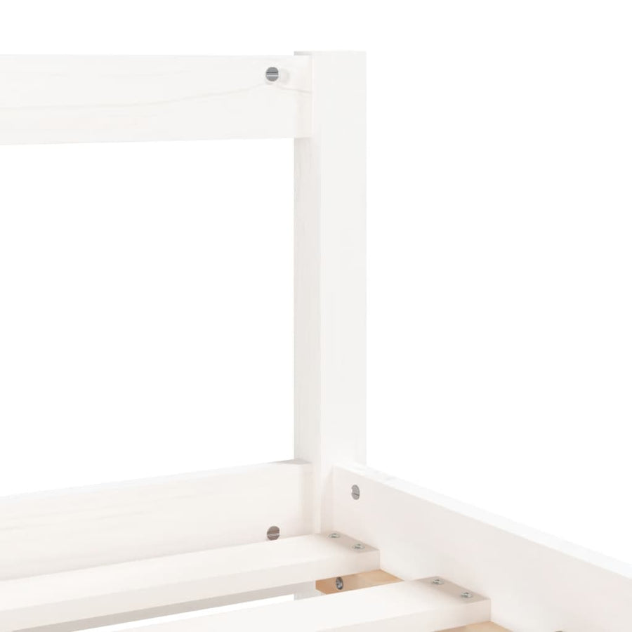 Kids Bed Frame with Drawers White 90x190 cm Solid Wood Pine, image 8