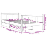 Kids Bed Frame with Drawers White 90x190 cm Solid Wood Pine - Extra Image