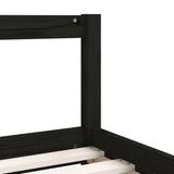 Kids Bed Frame with Drawers Black 90x190 cm Solid Wood Pine - Low Angle
