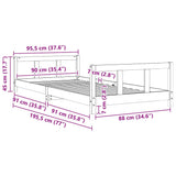 Kids Bed Frame 90x190 cm Solid Wood Pine