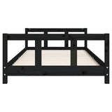 Kids Bed Frame Black 90x190 cm Solid Wood Pine - Top-Down View