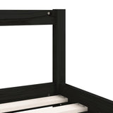 Kids Bed Frame Black 90x190 cm Solid Wood Pine - Close-Up Angle