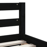 Kids Bed Frame with Drawers Black 90x190 cm Solid Wood Pine - Low Angle