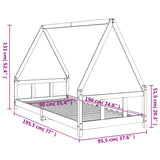 Kids Bed Frame 90x190 cm Solid Wood Pine