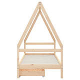 Kids Bed Frame with Drawers 90x190 cm Solid Wood Pine - 45-Degree Angle