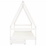 Kids Bed Frame with Drawers White 90x190 cm Solid Wood Pine, image 5